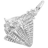 14K White Gold Conch Shell Charm by Rembrandt Charms