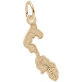 Gold Plated Whidbey Island Map Charm by Rembrandt Charms