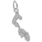 14K White Gold Whidbey Island Map Charm by Rembrandt Charms