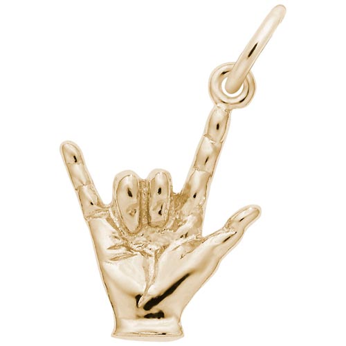 Gold Plated I Love You Hand Sign Charm by Rembrandt Charms Gold Plated I Love You Hand Sign Charm by Rembrandt Charms