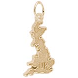 14K Gold United Kingdom Map Charm by Rembrandt Charms