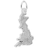 14K White Gold United Kingdom Map Charm by Rembrandt Charms