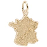 14K Gold France Map Charm by Rembrandt Charms