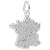 14K White Gold France Map Charm by Rembrandt Charms