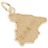10K Gold Spain Map Charm by Rembrandt Charms