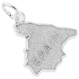 14K White Gold Spain Map Charm by Rembrandt Charms