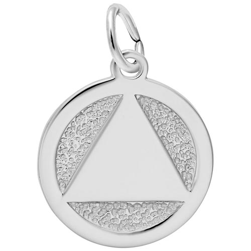 14K White Gold AA Alcoholics Anonymous Charm by Rembrandt Charms 14K White Gold AA Alcoholics Anonymous Charm by Rembrandt Charms