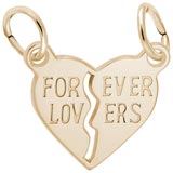 Gold Plated Forever Lovers Breaks Apart by Rembrandt Charms