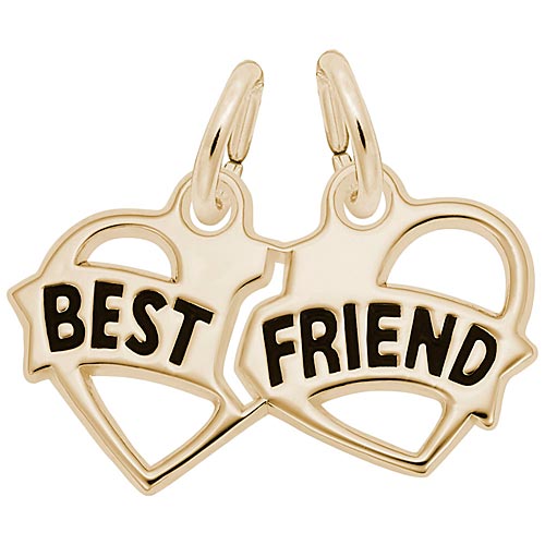10K Gold Best Friends Heart Charm by Rembrandt Charms 10K Gold Best Friends Heart Charm by Rembrandt Charms