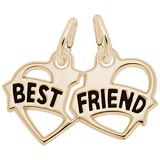 Gold Plated Best Friends Heart Charm by Rembrandt Charms