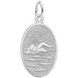 14K White Gold Swimmer Charm by Rembrandt Charms