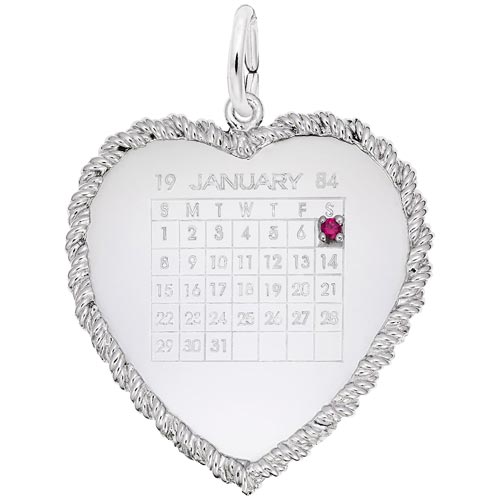 14k White Gold Birthstone Calendar by Rembrandt Charms 14k White Gold Birthstone Calendar by Rembrandt Charms