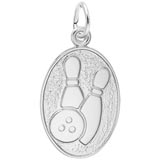 14K White Gold Bowling Ball and Pins Charm by Rembrandt Charms