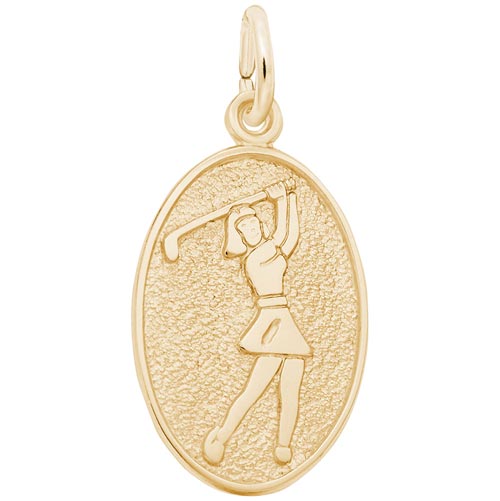 14k Gold Female Golfer Charm by Rembrandt Charms 14k Gold Female Golfer Charm by Rembrandt Charms
