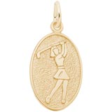 10k Gold Female Golfer Charm by Rembrandt Charms