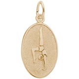 10K Gold Gymnast Oval Disc Charm by Rembrandt Charms
