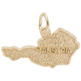 Gold Plated Austria Map Charm by Rembrandt Charms