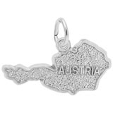 14K White Gold Austria Map Charm by Rembrandt Charms