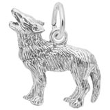 14K White Gold Wolf Charm by Rembrandt Charms