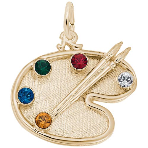 Gold Plated Artist Palette (stones) by Rembrandt Charms Gold Plated Artist Palette (stones) by Rembrandt Charms