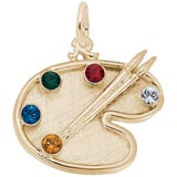 Rembrandt Artist Palette Charm, Gold Plate