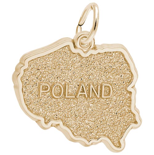 10K Gold Poland Map Charm by Rembrandt Charms