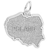 14K White Gold Poland Map Charm by Rembrandt Charms