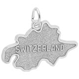 14K White Gold Switzerland Map Charm by Rembrandt Charms