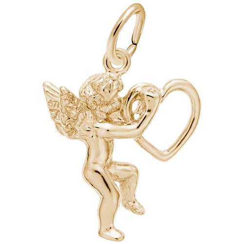 10K Gold Angel and Heart Charm by Rembrandt Charms 10K Gold Angel and Heart Charm by Rembrandt Charms