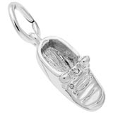 14K White Gold Baby Shoe Charm by Rembrandt Charms