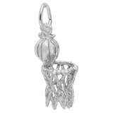 14K White Gold Basketball Hoop and Net Charm by Rembrandt Charms