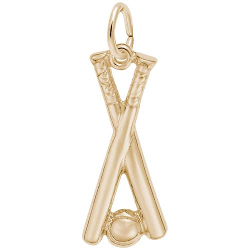 Gold Plated Baseball and Bats Charm by Rembrandt Charms