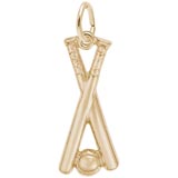 10K Gold Baseball and Bats Charm by Rembrandt Charms