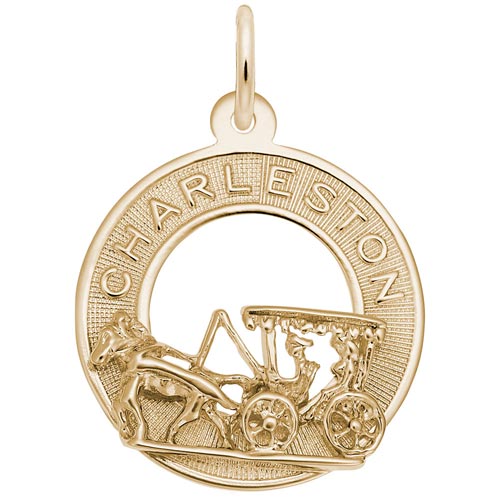 Gold Plate Charleston Carriage Charm by Rembrandt Charms