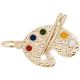 Gold Plated Artist Palette Charm by Rembrandt Charms