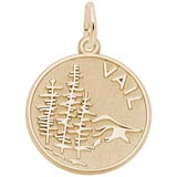 14K Gold Vail Mountain Scene Charm