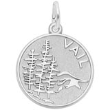 14K White Gold Vail Mountain Scene Charm