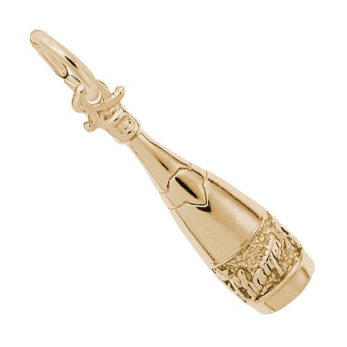 14K Gold Champagne Bottle Charm by Rembrandt Charms