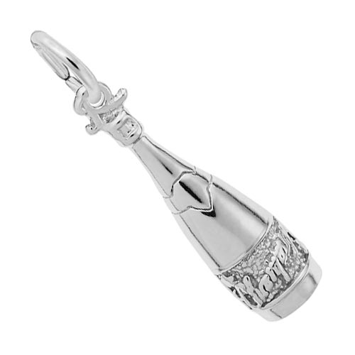Sterling Silver Champagne Bottle Charm by Rembrandt Charms Sterling Silver Champagne Bottle Charm by Rembrandt Charms
