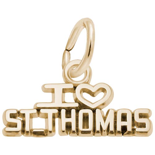 Gold Plate I Love St. Thomas Charm by Rembrandt Charms Gold Plate I Love St. Thomas Charm by Rembrandt Charms