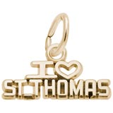 10K Gold I Love St. Thomas Charm by Rembrandt Charms