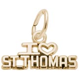Gold Plate I Love St. Thomas Charm by Rembrandt Charms