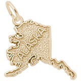 10K Gold Alaska Map Charm by Rembrandt Charms