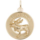 Gold Plated Alaska Moose Ring Charm by Rembrandt Charms
