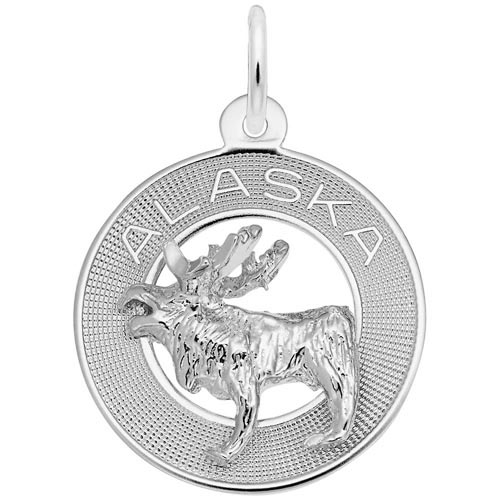 Sterling Silver Alaska Moose Ring Charm by Rembrandt Charms Sterling Silver Alaska Moose Ring Charm by Rembrandt Charms
