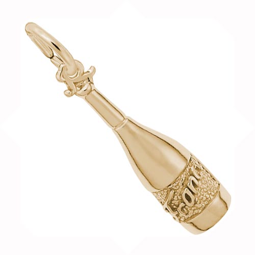 Gold Plate French Wine Bottle Charm by Rembrandt Charms