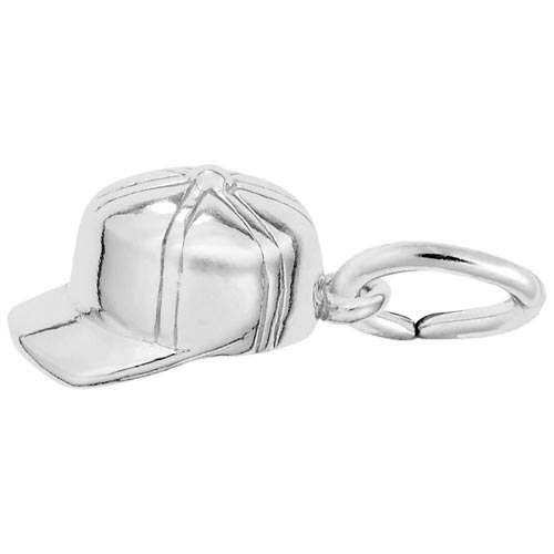 14K White Gold Baseball Hat Accent Charm by Rembrandt Charms