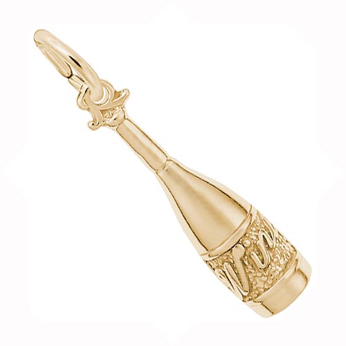 14K Gold Wine Bottle Charm by Rembrandt Charms