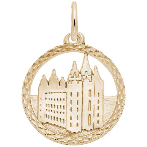 14K Gold Mormon Temple Disc Charm by Rembrandt Charms 14K Gold Mormon Temple Disc Charm by Rembrandt Charms