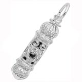 14K White Gold Mezuzah Charm by Rembrandt Charms